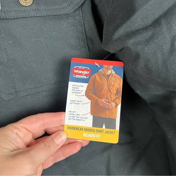 Wrangler NEW Workwear Hooded Shirt Jacket Relaxed Fit SZ XL - Picture 5 of 7